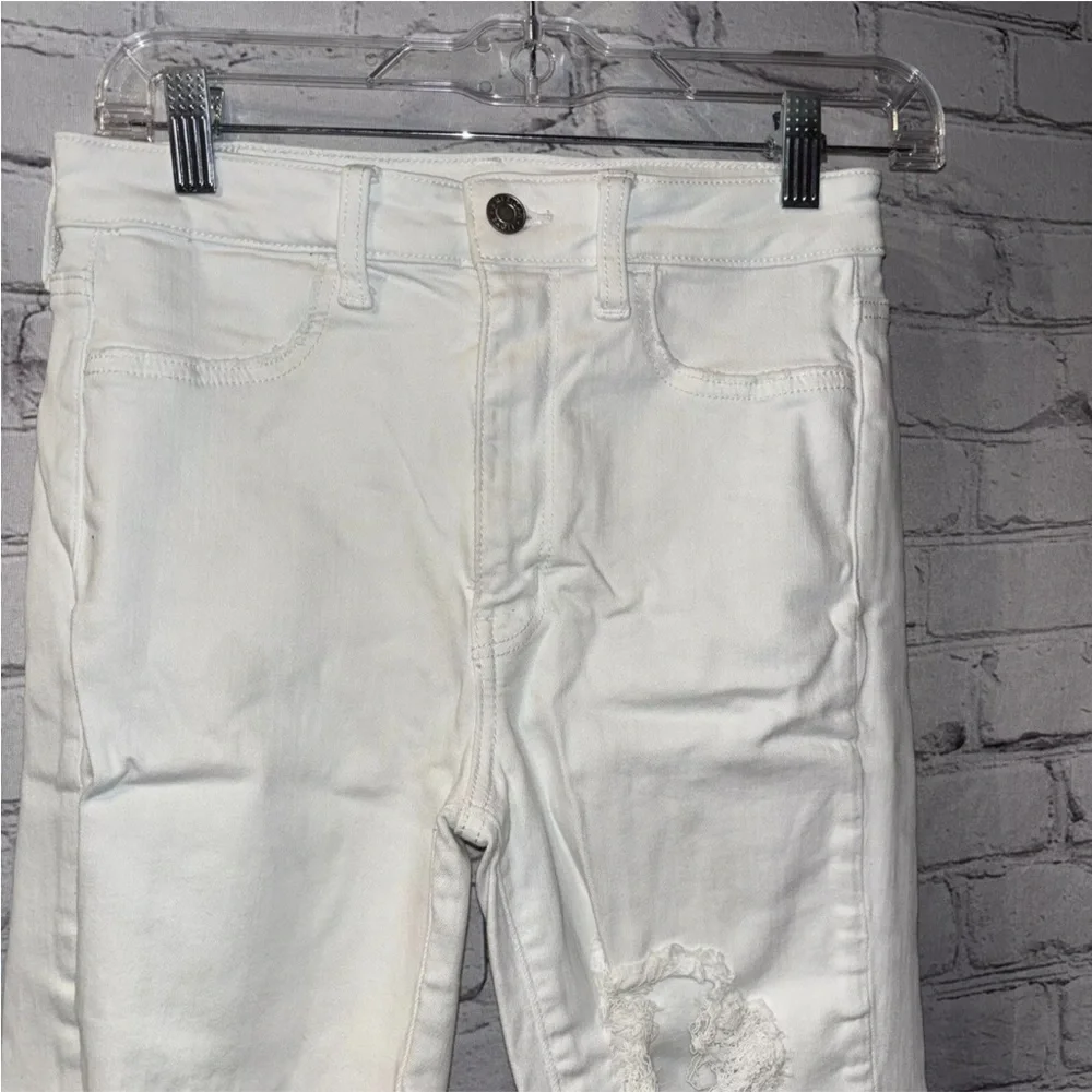 American Eagle NE(x)T Level Hi-Rise Jegging Crop Denim Jeans White Size 6